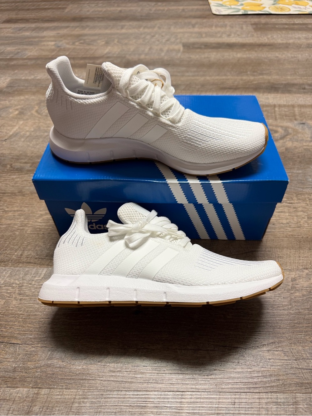 adidas All-White Knit Low-Top Sneakers